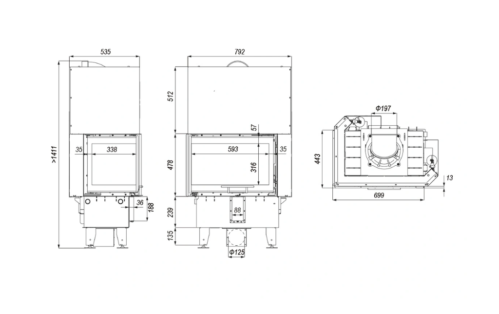 Defro Intra SM-BPMINI-G 70/48/44H Rechts