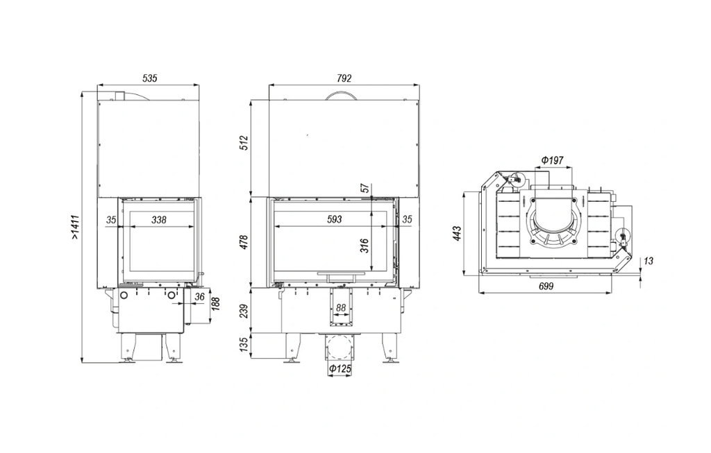 Defro SM-BLMINI-G 70/48/44H Links 