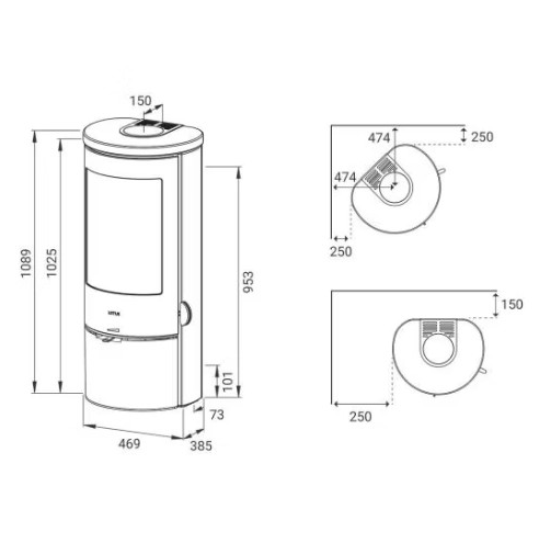 Lotus Kaminofen Prestige Basic mit Verkleidung