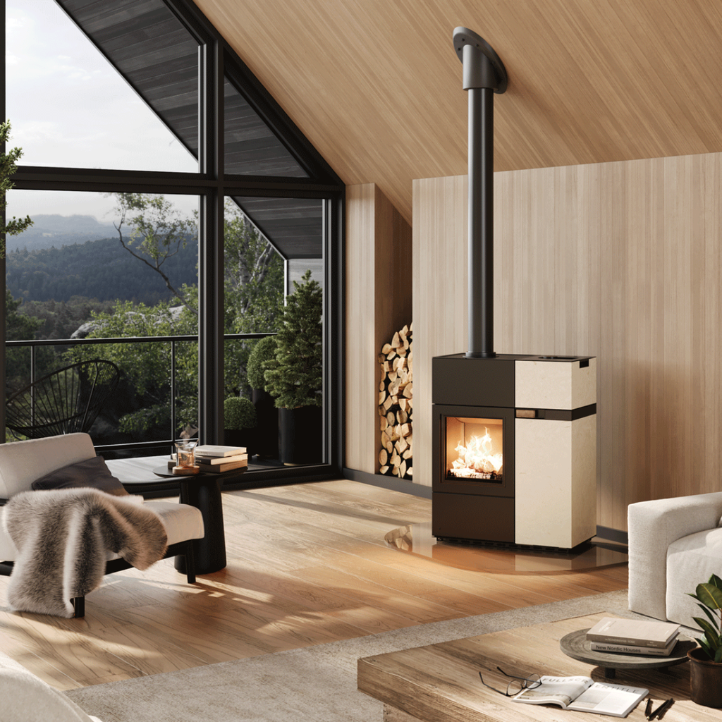 Austroflamm Pelletofen Quadra Duo mit Seitenverkleidung