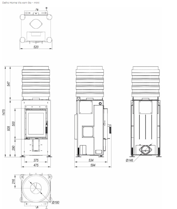 DEFRO Bausatzkamin VIS XSM 9A MINI