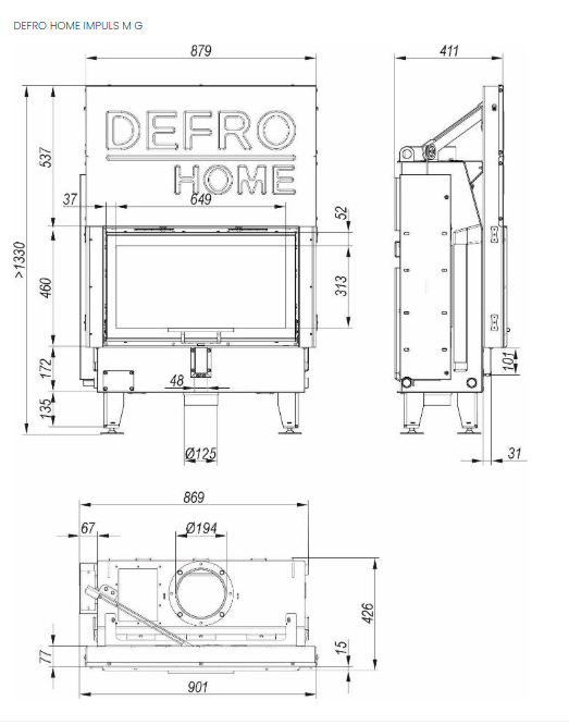 DEFRO Kamineinsatz Impuls M G 73/45