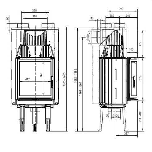 LEDA Kamineinsatz LAVA D rund Sondermodell