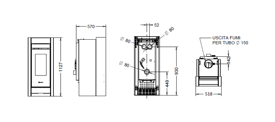 Thermorossi Kaminofen Essenza Evo Wood Stone