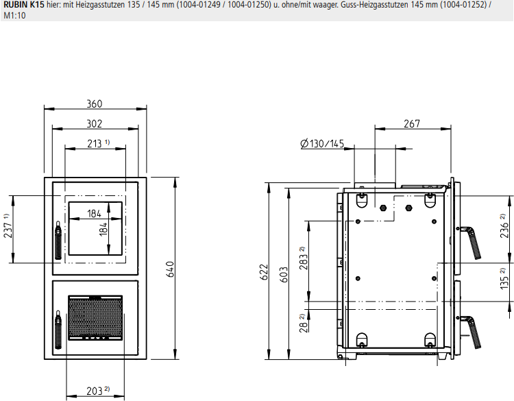 Rubin K15 Frontplatte 640 x 360 mm