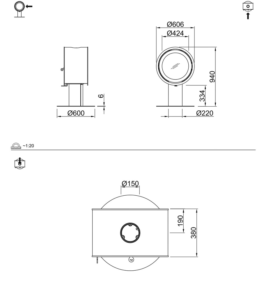 Odin Base Standfuß oval DRU/Geurts