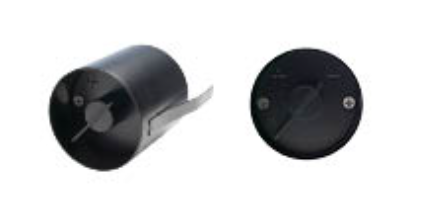 [lkvtrdd3] CB Luftklappengriff rund dm 65 mm vertieft (Edelstahl, EBR weiß und Knopf Edelstahl)