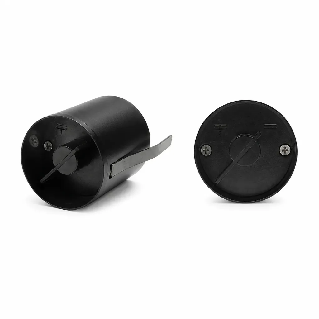 [lkvtrdd3] CB-tec Luftklappengriff rund dm 65 mm vertieft (Edelstahl, EBR weiß und Knopf Edelstahl)