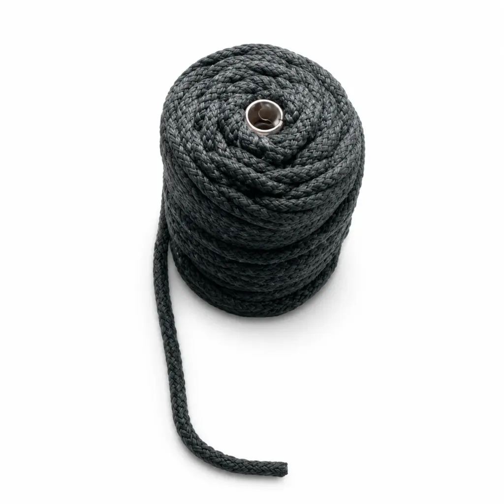 Dichtschnur Glas gestrickt schwarz 1m
