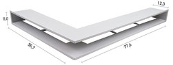 [lle4482rs] CB Eckluftleiste  (schwarz, 448, 820, kurzer Schenkel rechts)