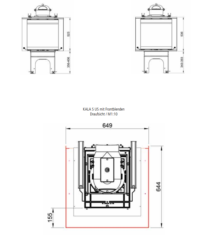 Anbaurahmen Set Kala S US 3-teilig (oben+unten+seitlich)