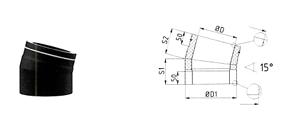 [A71081001] Bogen doppelwandig Duo (120, 15°)