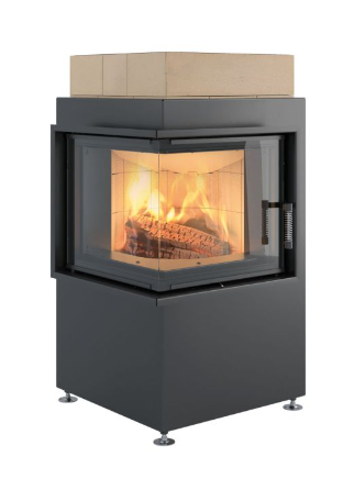 Feuerraum Typ B plus 90° incl. Grundofentür GT-Air mit Podest B und VL-Schieber