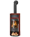 Oranier Polar Neo 6 RLU II sw./Keramik paprikarot mit Holzlegefachtür  - Sondermodell