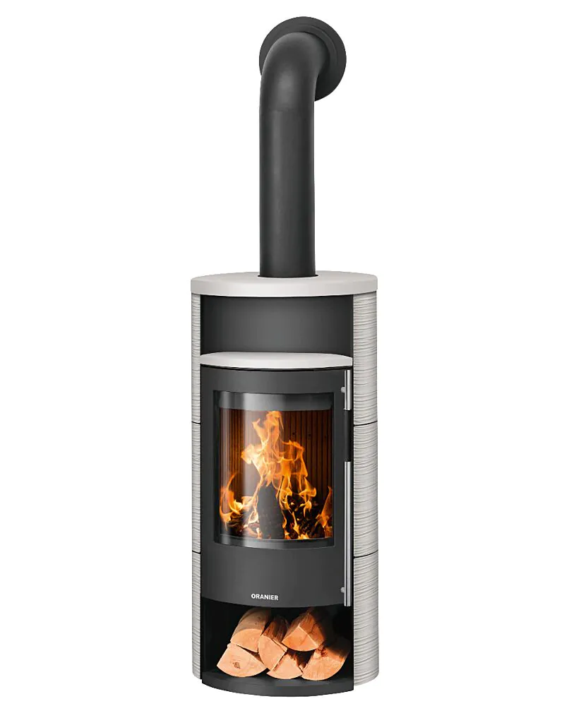 Oranier Polar Neo 4 RLU II sw./Keramik seidenweiß mit Holzlegefachtür  - Sondermodell 