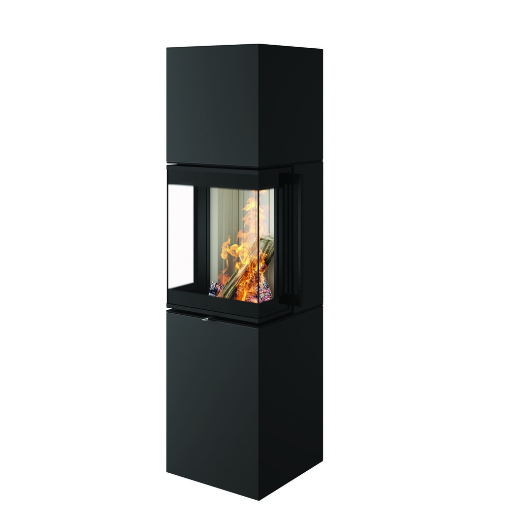 Spartherm Kaminofen Trico S Nero, Schamotte schwarz, RLA