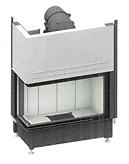 [66/2860-3030] Camina & Schmid Kamineinsatz Ekko L 84(34)h (Schamotte weiß, 510, ohne BRS)