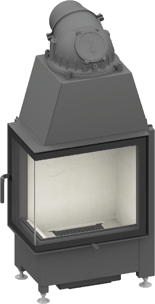 [66/8110-3020] Camina & Schmid Kamineinsatz Ekko L 55(34)s (Schamotte weiß, 510)
