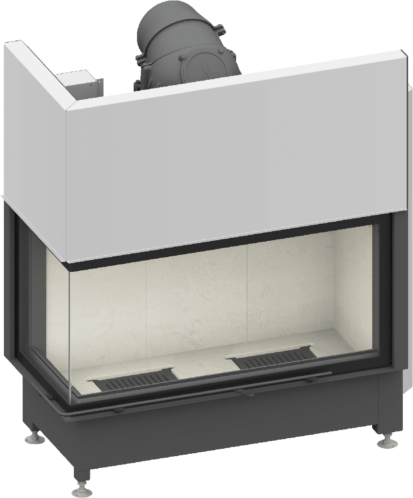 [66/2460-7330] Camina & Schmid Kamineinsatz Ekko L 100(45)h (Schamotte weiß, 510, ohne BRS)