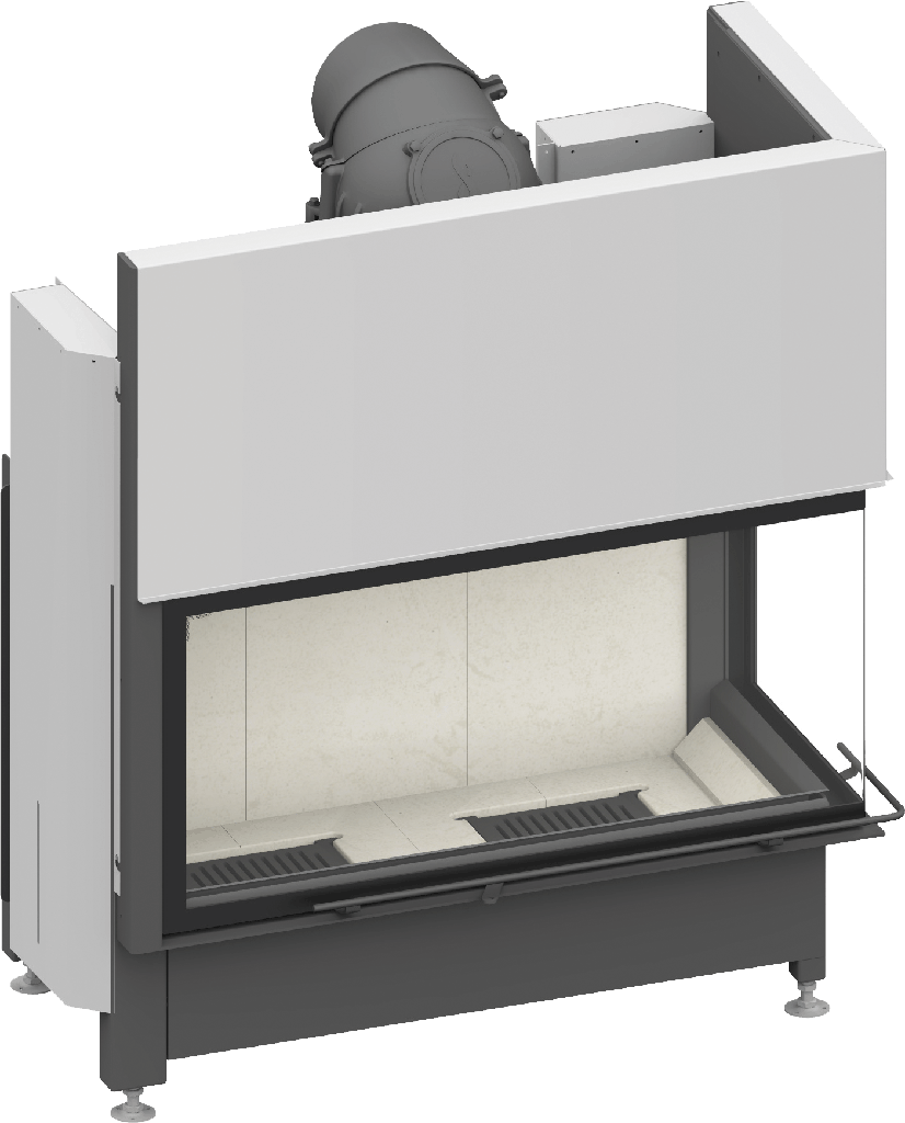 [66/2560-7330] Camina & Schmid Kamineinsatz Ekko R 100(45)h (Schamotte weiß, 510, ohne BRS)