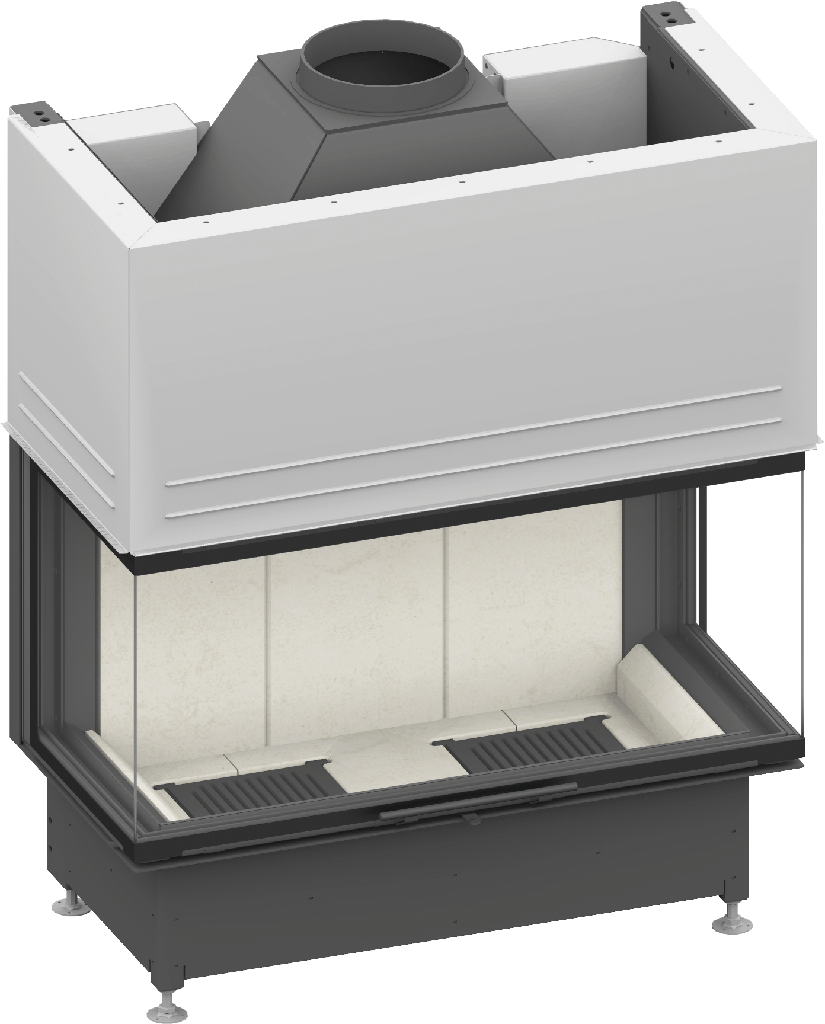 [64/2560-3030] Camina & Schmid Kamineinsatz Ekko U 100(45)h (Schamotte weiß, 510, ohne BRS)