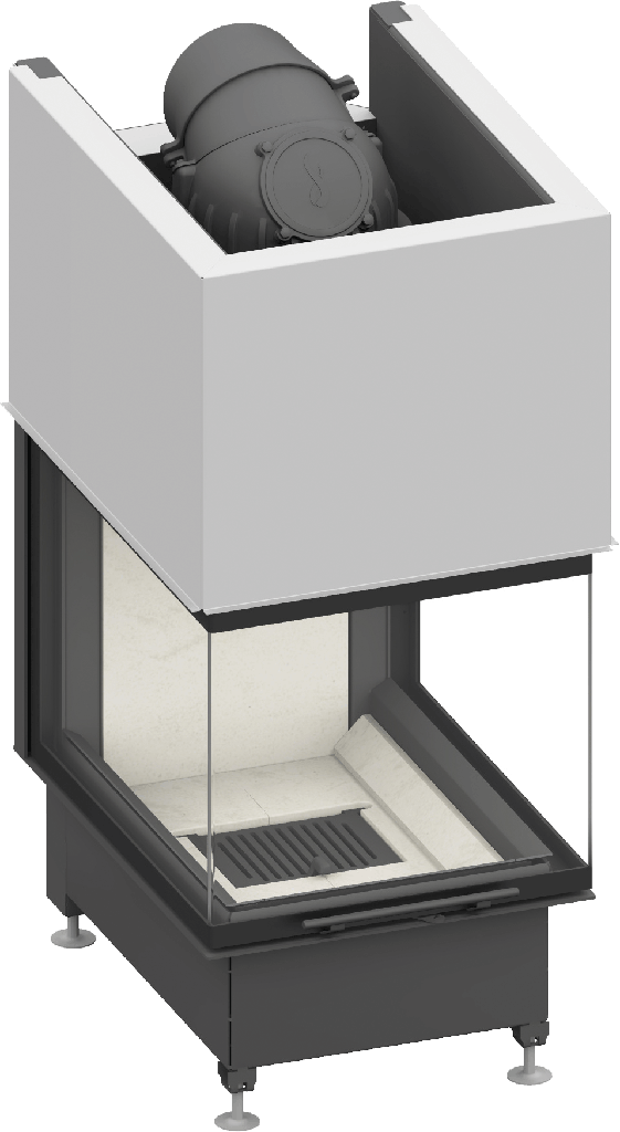 [66/2260-3630] Camina & Schmid Kamineinsatz Ekko U 55(67)h (Schamotte weiß, 510, ohne BRS)