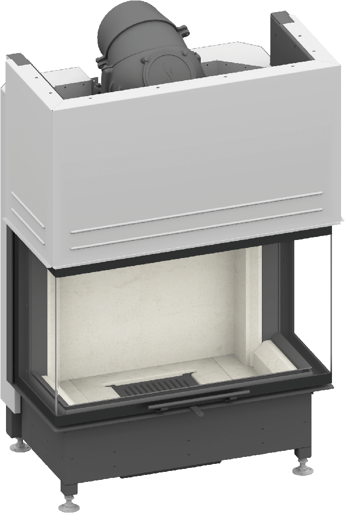 [64/2860-3630] Camina & Schmid Kamineinsatz Ekko U 84(34)h (Schamotte weiß, 510, ohne BRS)
