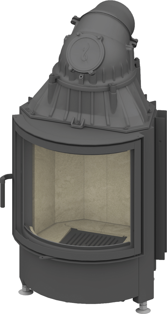 [66/3200-0015] Camina & Schmid Kamineinsatz Ronda 55s (450, links, Schamotte anthrazit)
