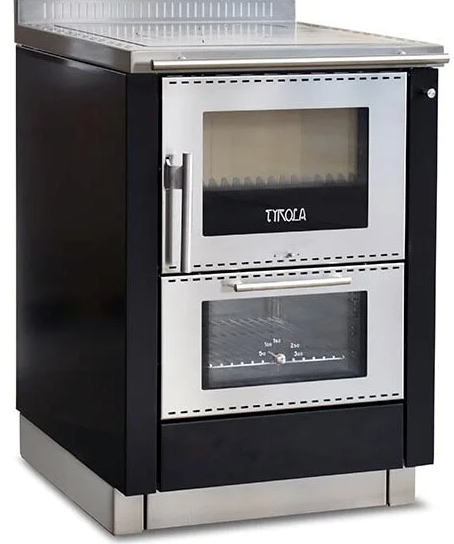 Tyrola Herd TR_F 60 (Stahl, oben, Linke Feuerung, ohne Plattenwinkel, mit Sichtfenster, Schwarze Tür)