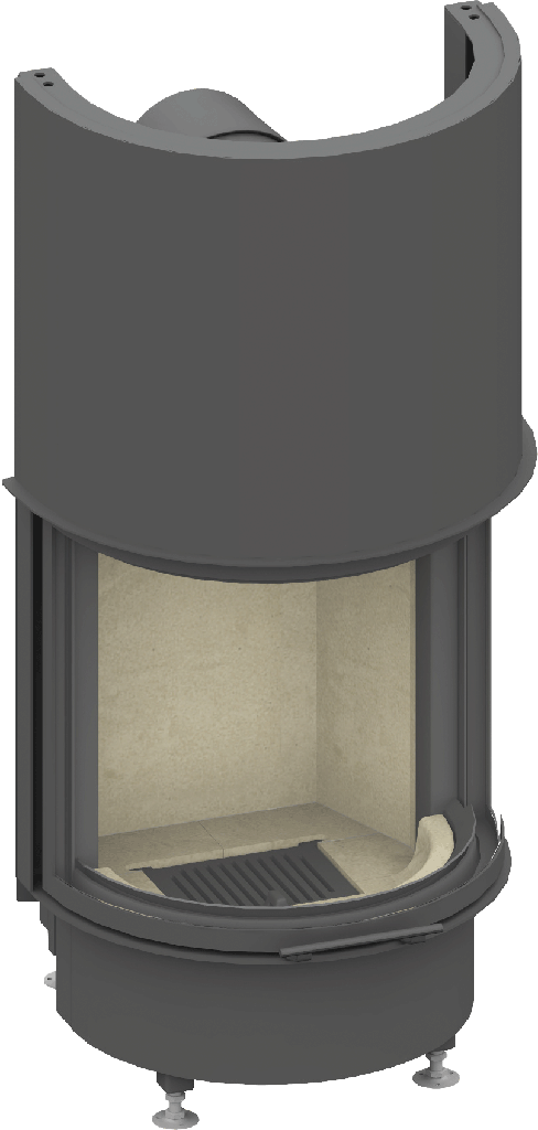 Camina & Schmid Kamineinsatz Ronda 6057h - 180° (Schamotte anthrazit)