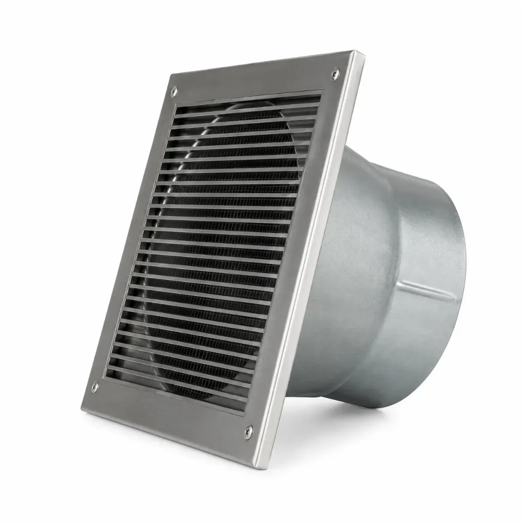 Außenluftgitter 2.0 Edelstahl mit Stutzen CB-tec