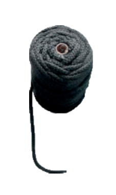 Dichtschnur Glas gestrickt schwarz 1m