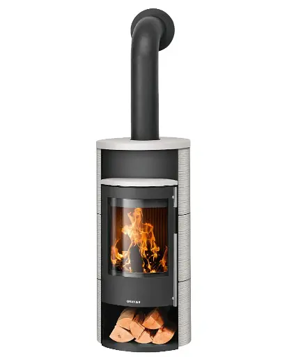 [5564 85] Oranier Polar Neo 4 RLU II sw./Keramik seidenweiß mit Holzlegefachtür  - Sondermodell 