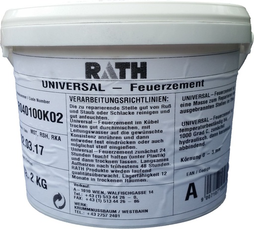 [R040 100 K02] FEUERZEMENT KERATHFIX 2 KG-KÜBEL
